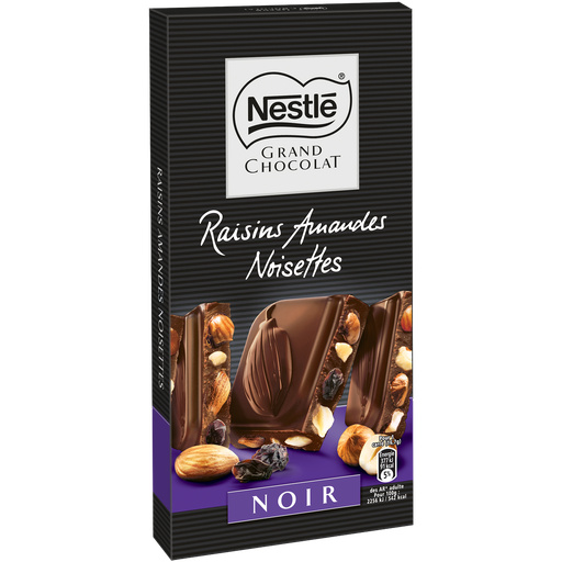 Nestle Grand Chocolat Chocolat Noir Raisins Amandes Noisettes G