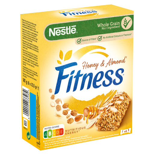 NESTLE FITNESS Barre de Céréales Miel Amandes 6x23 5g