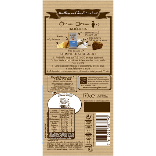 Nestle Dessert Chocolat Au Lait 170g Croquons La Vie