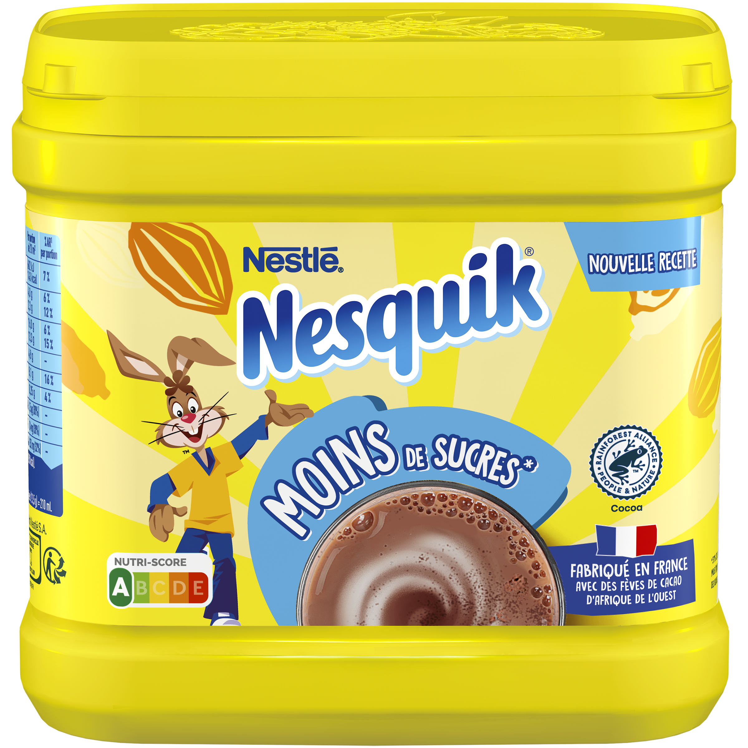 Nesquik Moins De Sucres Poudre Cacaotee Boite 650g