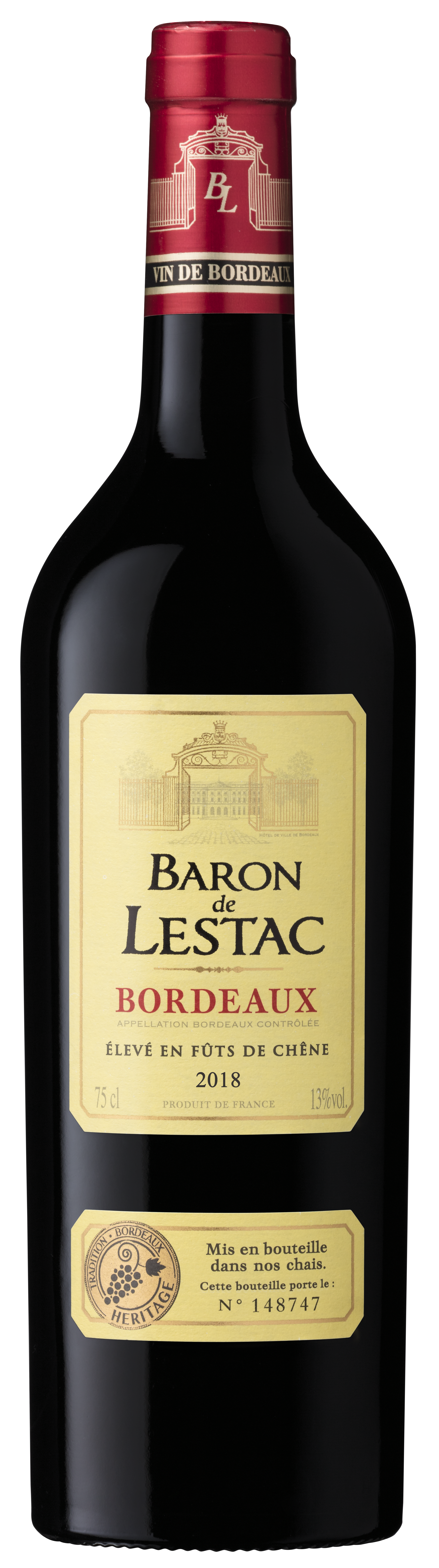 Baron de Lestac - Vin rouge Bordeaux (750 ml)