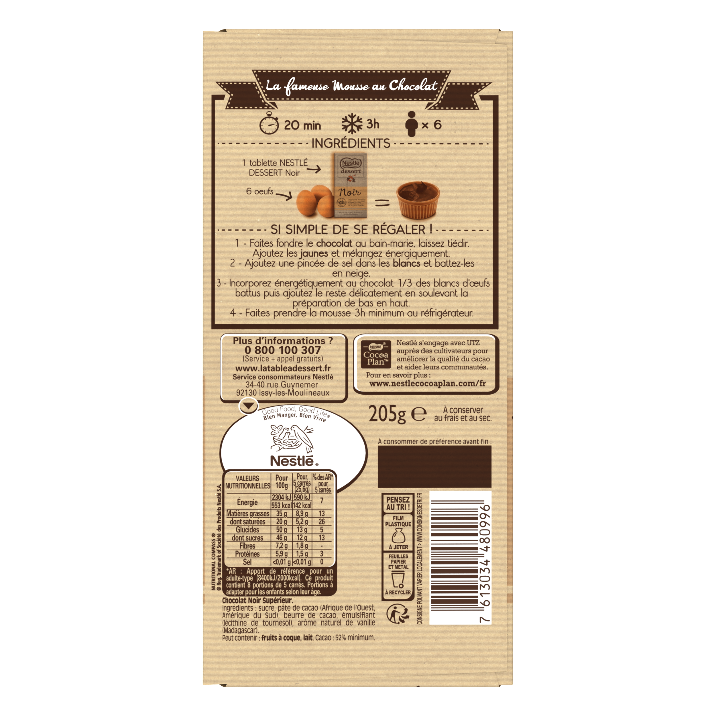 Nestle Dessert Noir 5g Croquons La Vie