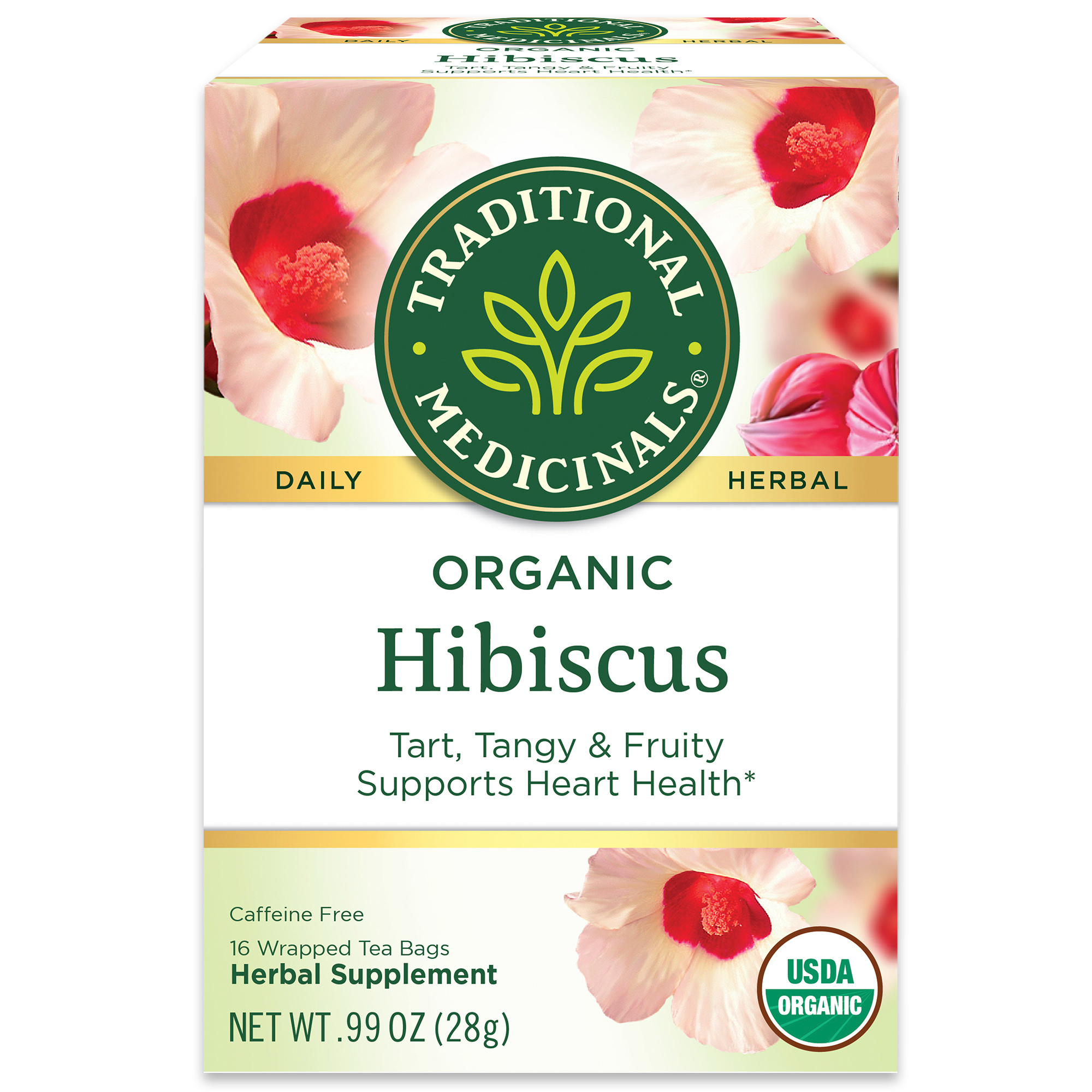 Traditional Medicinals Tea Bags Organic Hibiscus Herbal Supplement