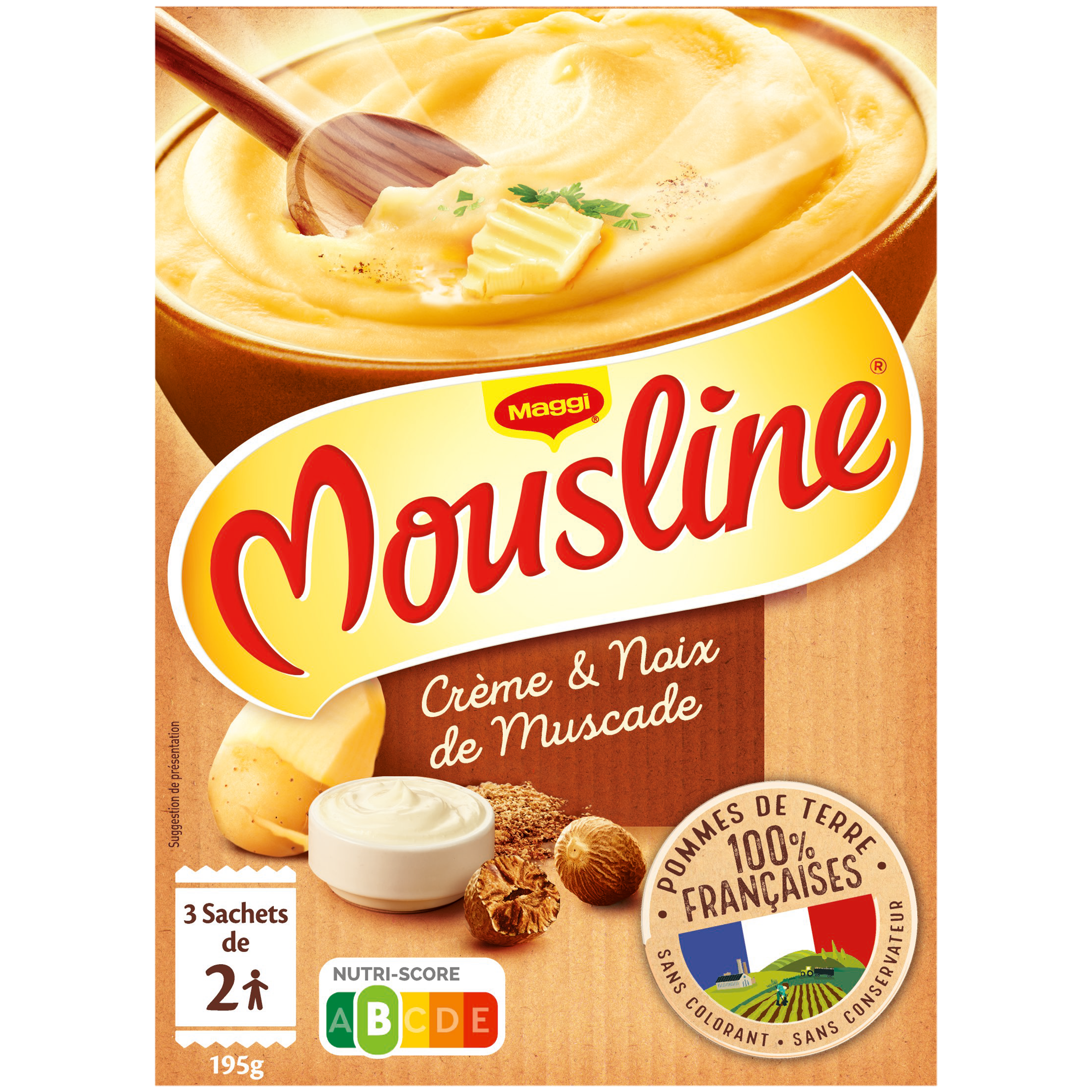 Mousline Puree Saveur A L Ancienne Creme Muscade 4 Sachets 4 Pers