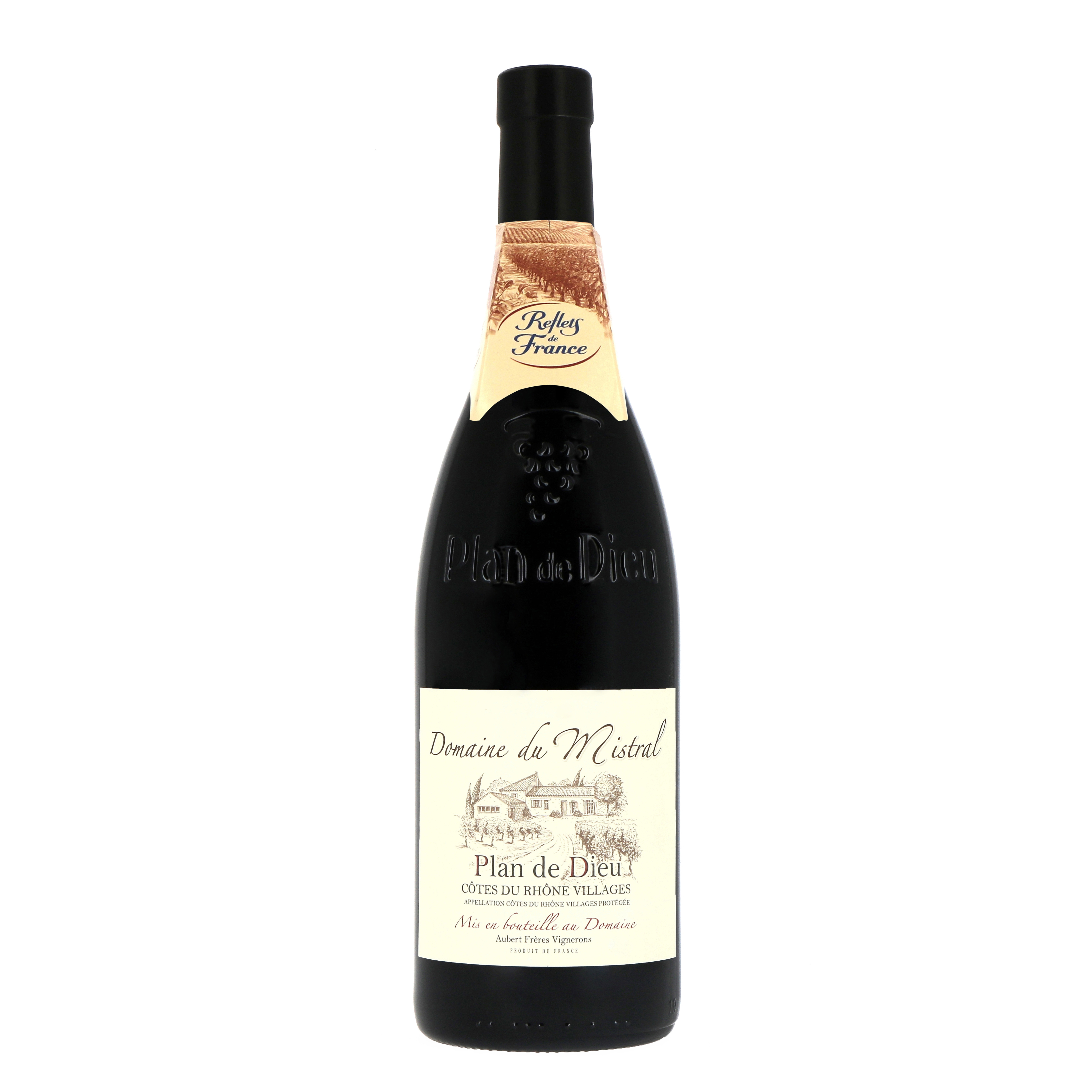 Reflets de France - Vin rouge domaine du mistral côtes du Rhône villages AOC domestique (750 ml)