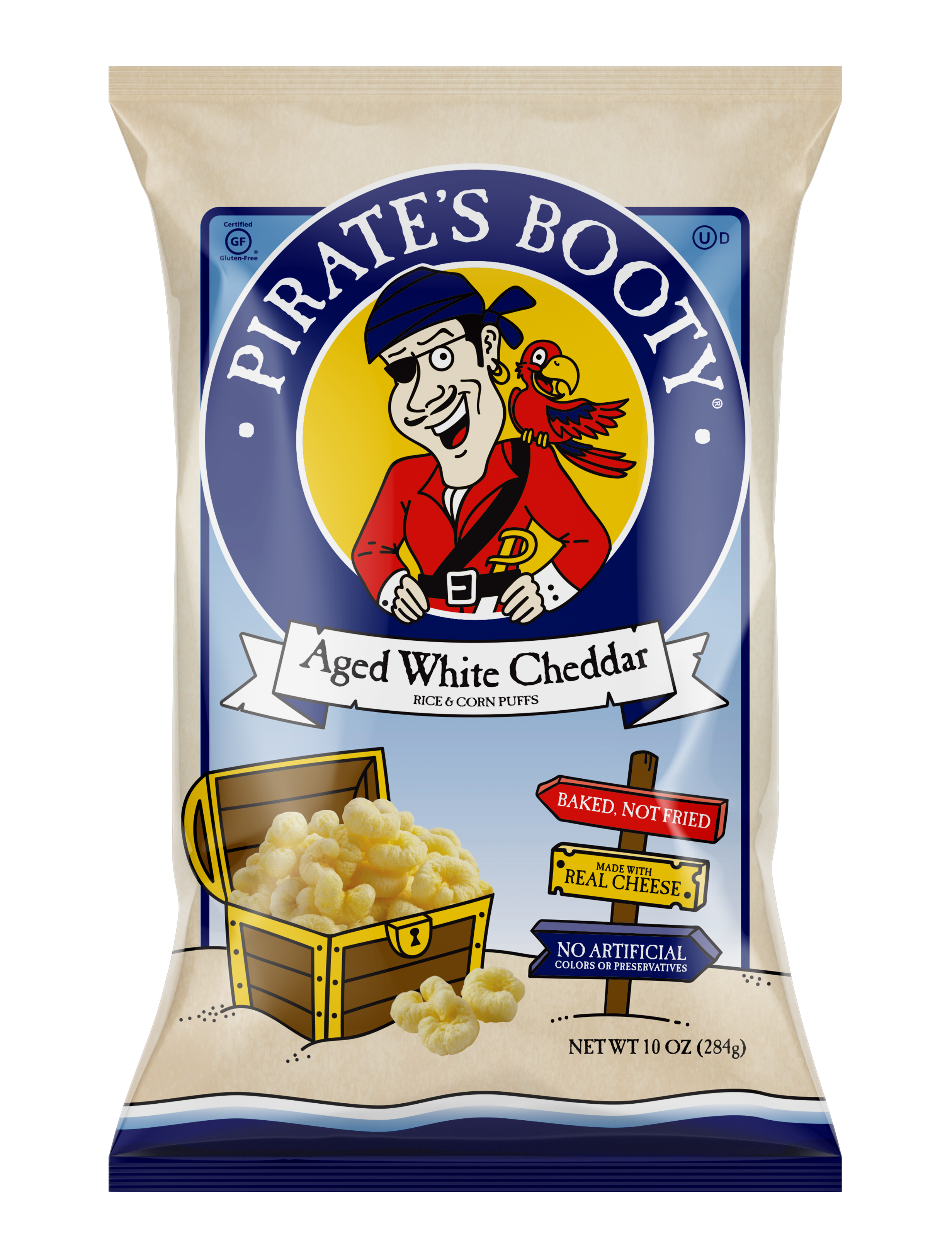 Pirate's Booty Aged White Cheddar Rice & Corn Puffs - 10 oz bag