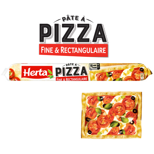 HERTA Pâte à Pizza Fine et Rectangulaire - 390g | Croquons la vie