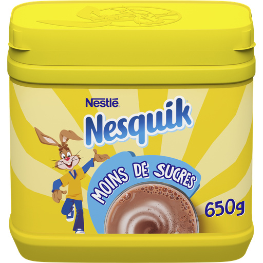 Nesquik Moins De Sucres Poudre Cacaotee Boite 650g