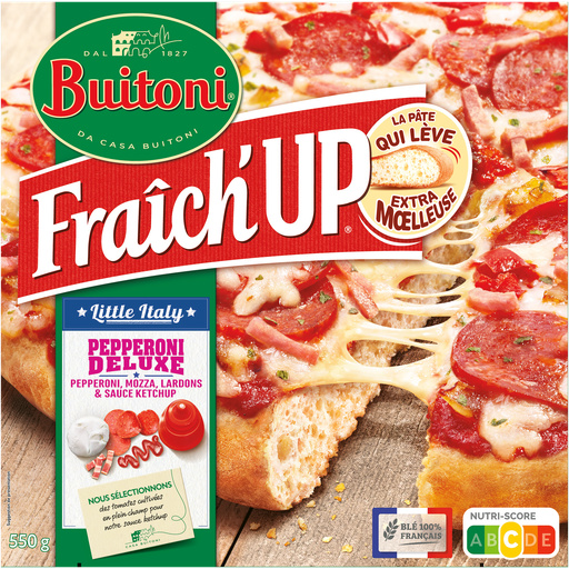 BUITONI FRAICH'UP LITTLE ITALY Pizza Surgelée Pepperoni Deluxe 550g