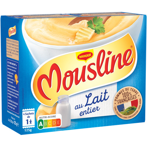 Mousline Puree Nature 4 Sachets Pour 4 Personnes 4x130g