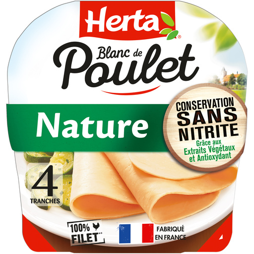 HERTA Blanc Poulet Nature sans nitrite x4 120g Croquons la vie