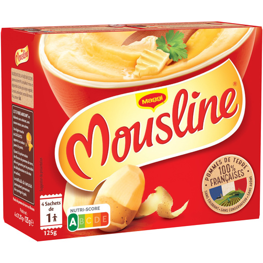 MOUSLINE Purée Nature Format Individuel (4x31,25g) | Croquons la vie