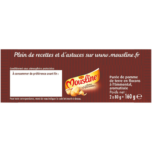 MOUSLINE Purée Saveur à l'Ancienne Emmental 2 sachets pour 3 pers.